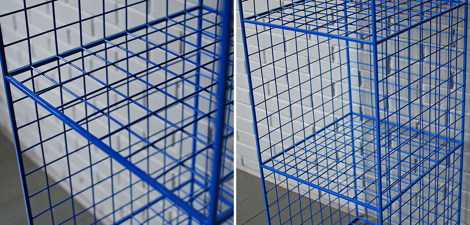 Стеллаж Carney Blue Industrial Metal Rust Rack Стеллаж Carney Blue Industrial Metal Rust Rack - Loft-Concept в Саратове