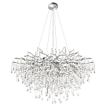 Люстра подвесная с прозрачными стеклянными подвесками в форме капель Диаметр 100 см Droplet Chandelier варинант исполнения - 14 | Loft Concept в Саратове