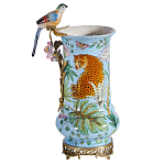 Ваза из фарфора с птицей на бронзовой ветке Garden of Eden варинант исполнения - 5 | Loft Concept в Саратове