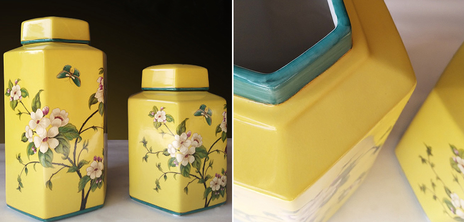 Ваза с крышкой Ceramic Yellow Garden Vase Ваза с крышкой Ceramic Yellow Garden Vase - Loft-Concept в Саратове