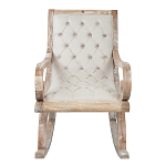 Кресло-качалка с мягкой обивкой из льна Ella Armchair beige варинант исполнения - 1 | Loft Concept в Саратове