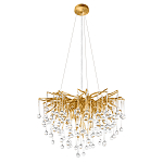 Люстра подвесная с прозрачными стеклянными подвесками в форме капель Диаметр 60 см Droplet Chandelier варинант исполнения - 2 | Loft Concept в Саратове