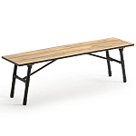 Скамья с сиденьем из массива акации Damon Industrial Wooden Bench варинант исполнения - 1 | Loft Concept в Саратове