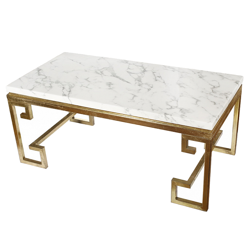 Кофейный стол Golden Meander Coffee Table Золотой Белый Кофейный стол Golden Meander Coffee Table Золотой Белый в Саратове | Loft Concept