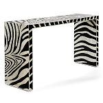 Консоль Дизайнерская Kenya Console ZEBRA Bone Inlay black варинант исполнения - 3 | Loft Concept в Саратове
