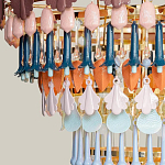 Люстра круглая с декором из разноцветных элементов в виде листьев Changing Seasons варинант исполнения - 8 | Loft Concept в Саратове