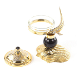 Икорница с декором "Стерлядка на ракушке" с гравировкой на подставке из натурального камня Обсидиан Decorative Cavair Dishes варинант исполнения - 2 | Loft Concept в Саратове