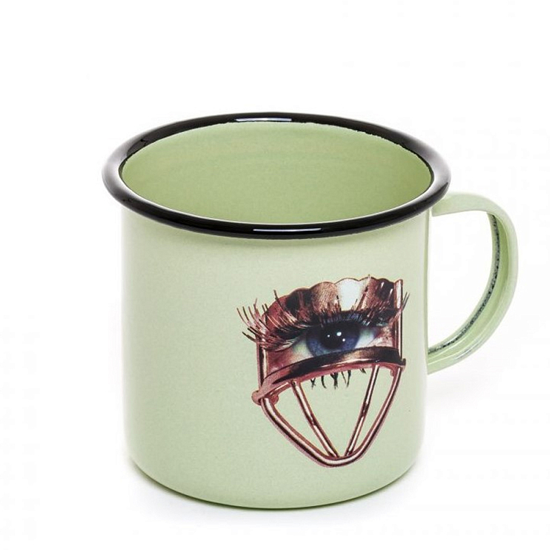 Кружка Seletti Mug Eye Салатовый Коричневый в Саратове | Loft Concept 