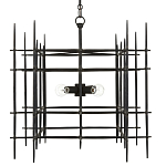 Люстра черная квадратной остроконечной формы Black Square варинант исполнения - 3 | Loft Concept в Саратове