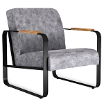 Кресло серый велюр с жесткими подлокотниками на полозьях Ashton варинант исполнения - 1 | Loft Concept в Саратове