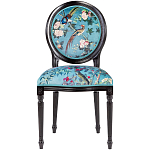 Стул из массива бука бирюзовый с изображением птиц и цветов Turquoise Chinoiserie Birds Garden Chair варинант исполнения - 1 | Loft Concept в Саратове