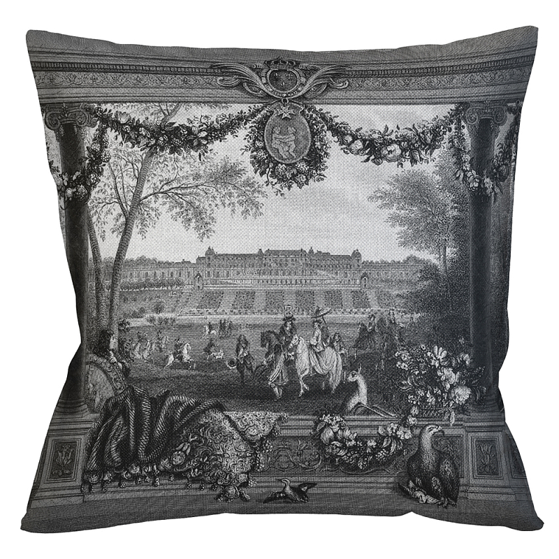 Декоративная подушка Saint Germain Pillow Черно-белый Бежевый Декоративная подушка Saint Germain Pillow Черно-белый Бежевый в Саратове | Loft Concept