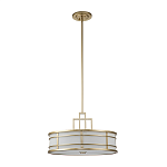 Подвесной светильник цвета латунь с белым матовым плафоном с геометрическим рисунком Feiss варинант исполнения - 2 | Loft Concept в Саратове