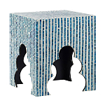 Приставной столик с инкрустацией раковинами устриц Bone Inlay варинант исполнения - 6 | Loft Concept в Саратове