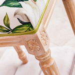 Банкетка из натурального бука золотистая с изображением птиц и цветов Blooming Bird варинант исполнения - 4 | Loft Concept в Саратове