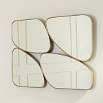 Зеркало в ассиметричной раме золотистого цвета Chaotic варинант исполнения - 3 | Loft Concept в Саратове