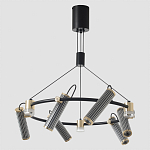 Люстра круглая с 9-ю цилиндрическими плафонами на магнитном креплении Bronze Concert варинант исполнения - 4 | Loft Concept в Саратове