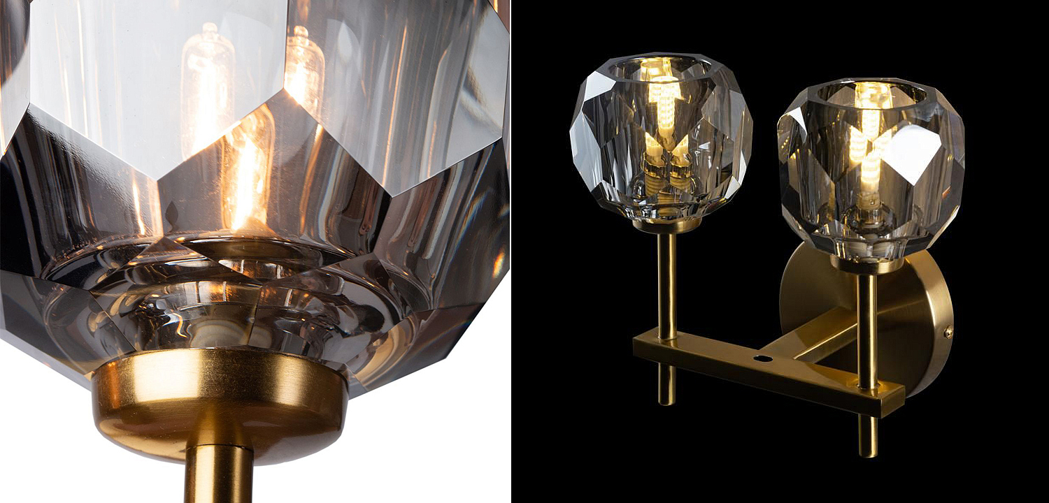 Бра RH Boule de Cristal Double Sconce smoky Бра RH Boule de Cristal Double Sconce smoky - Loft-Concept в Саратове