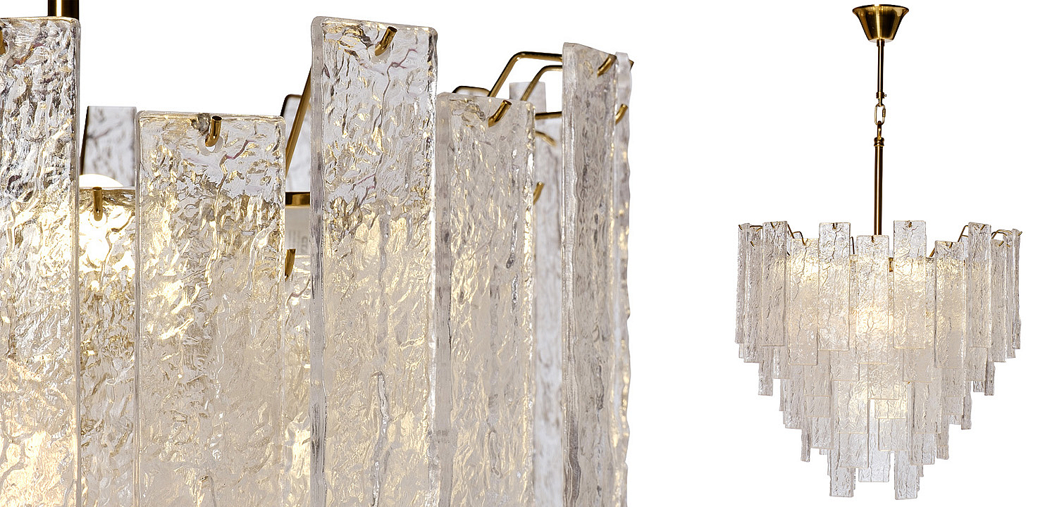 Люстра Dorit Textured Glass Rectangular Chandelier Люстра Dorit Textured Glass Rectangular Chandelier - Loft-Concept в Саратове