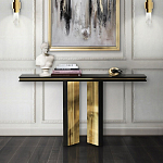 Консоль чёрная с позолоченной центральной частью Beyond Console варинант исполнения - 4 | Loft Concept в Саратове