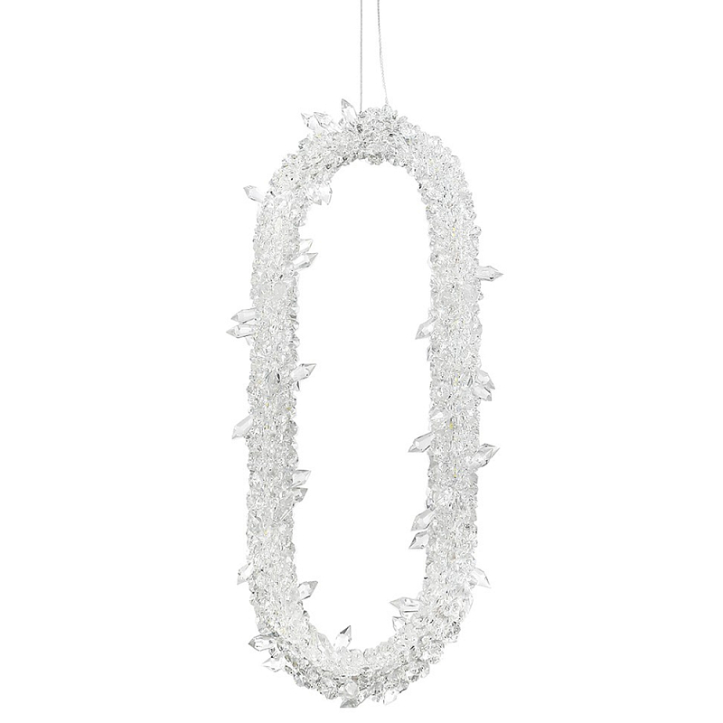 Подвесной светильник овальной формы с декором кристаллы Gilbertine Oval Crystals Hanging Lamp Прозрачный Хром Подвесной светильник овальной формы с декором кристаллы Gilbertine Oval Crystals Hanging Lamp Прозрачный Хром в Саратове | Loft Concept