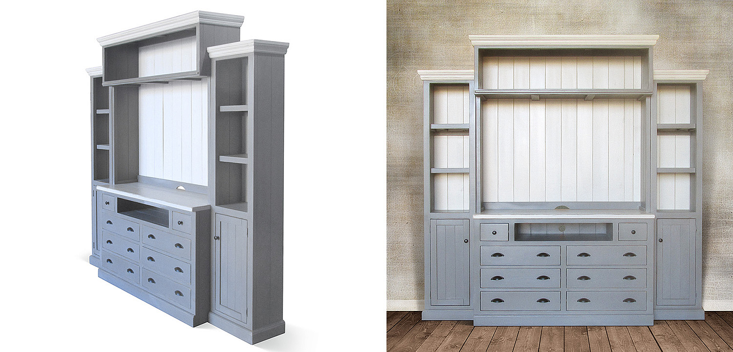 Шкаф-стеллаж Sandro Provence HARMONIE Weathered Grey Шкаф-стеллаж Sandro Provence HARMONIE Weathered Grey - Loft-Concept в Саратове