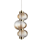 Подвесной светильник с 3-мя рифлеными стеклянными шарами Marcelh Light варинант исполнения - 1 | Loft Concept в Саратове