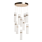 Люстра каскадная с прозрачными цилиндрическими плафонами Jenae Glass Tube Lighting варинант исполнения - 2 | Loft Concept в Саратове