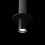 Подвесной светильник с узким цилиндрическим плафоном и черным металлическим декором Concrete Pipe варинант исполнения - 7 | Loft Concept в Саратове