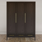 Большой Шкаф Primo Темный орех с 3 дверьми и 3 выдвижными ящиками варинант исполнения - 1 | Loft Concept в Саратове