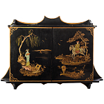 Винтажная полка в Китайском стиле c ручной росписью Chinese Shelf Black варинант исполнения - 1 | Loft Concept в Саратове