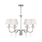 Люстра цвета никель с прозрачными стеклянными подвесками в форме капель Elstead Lighting варинант исполнения - 2 | Loft Concept в Саратове