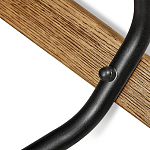 Барный стул со спинкой и металлической подставкой на 4-х деревянных ножках Бежевый Велюр Vendramin Chair варинант исполнения - 6 | Loft Concept в Саратове