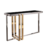 Консоль в современном стиле с черной стекляной столешницей Console with Black Glass варинант исполнения - 1 | Loft Concept в Саратове