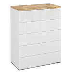 Комод с белым глянцевым фасадом с 5-ю ящиками Grace of Furniture  варинант исполнения - 1 | Loft Concept в Саратове