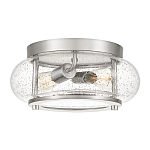 Потолочный светильник цвета никель с плафоном из прозрачного фактурного стекла Quoizel варинант исполнения - 1 | Loft Concept в Саратове