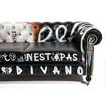 Диван Честерфильд граффити graffiti Orange Sofa натуральная кожа варинант исполнения - 9 | Loft Concept в Саратове