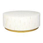 Стол журнальный Белый RADIAL BONE INLAY COFFEE TABLE NATURAL варинант исполнения - 1 | Loft Concept в Саратове