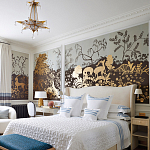 Обои ручная роспись в стиле Арт-деко Rateau Colourway SC-243 on Deep Rich Gold gilded paper варинант исполнения - 1 | Loft Concept в Саратове