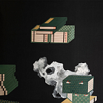 Обои ручная роспись The Art of Learning and Steps for the Flowers by Teo Yang Original colourway on Pitch dyed silk варинант исполнения - 3 | Loft Concept в Саратове