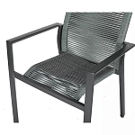 Стул темно-серый с высокой плетеной спинкой и сиденьем Braided Strength варинант исполнения - 7 | Loft Concept в Саратове