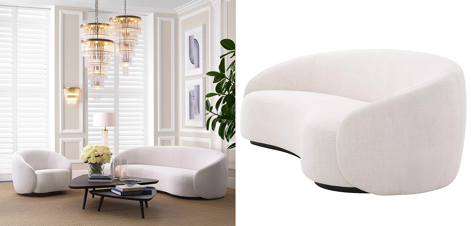 Диван Eichholtz Sofa Amore Молочный Черный Диван Eichholtz Sofa Amore Молочный Черный - Loft-Concept в Саратове