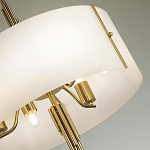 Люстра на штанге с белым круглым плафоном на бронзовом основании с вертикальным декором из металлических трубок Sohne варинант исполнения - 4 | Loft Concept в Саратове