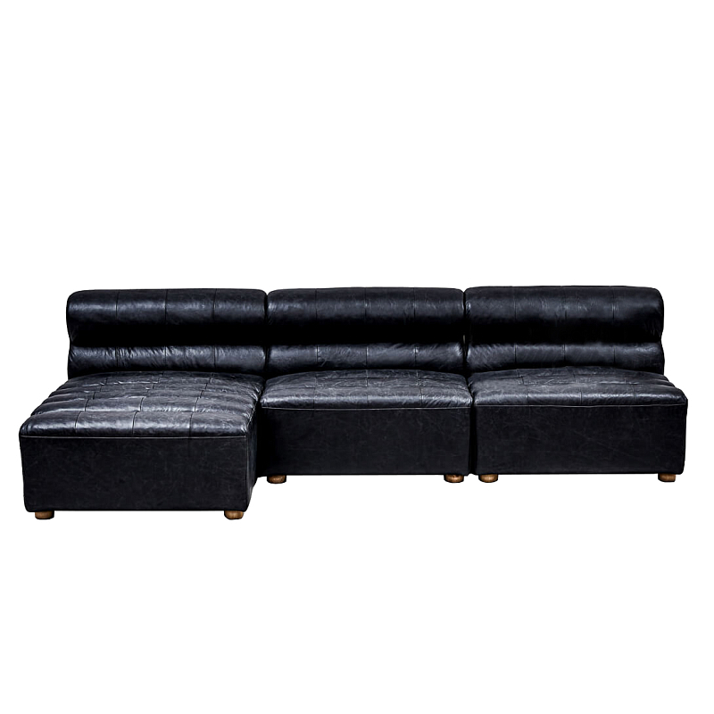 Диван Veronica Leather Sofa Черный в Саратове | Loft Concept 