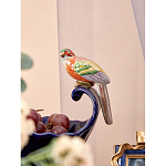 Чаша темно-синего цвета из фарфора с разноцветной птичкой Eden Garden porcelain and bronze варинант исполнения - 5 | Loft Concept в Саратове