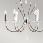 Люстра цвета никель с 6-ю лампами и стеклянными подвесками Elstead Lighting варинант исполнения - 5 | Loft Concept в Саратове