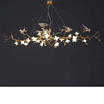 Люстра в виде золотой ветки с цветами и птичками Marvelous Garden варинант исполнения - 7 | Loft Concept в Саратове