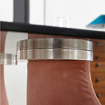 Обеденный стол со стеклянной столешницей и розовыми ножками с тканевой обивкой Wrigley варинант исполнения - 3 | Loft Concept в Саратове