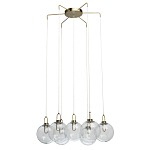 Люстра с 7-ю плафонами из прозрачного стекла в форме шара Orb Cascade  варинант исполнения - 4 | Loft Concept в Саратове