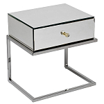 Тумбочка зеркальная с ящиком Mirror Chrome Cabinet варинант исполнения - 1 | Loft Concept в Саратове